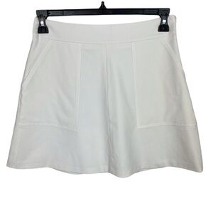 1. State white a-line/full skirt with oversized front pockets fully lined size S
